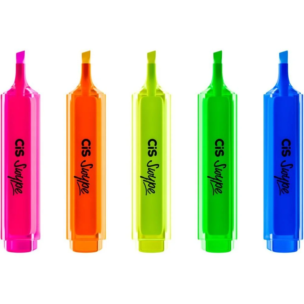 Caneta Marca Texto Cis Swype 5 Cores Sertic (Estojo) - imagem 3