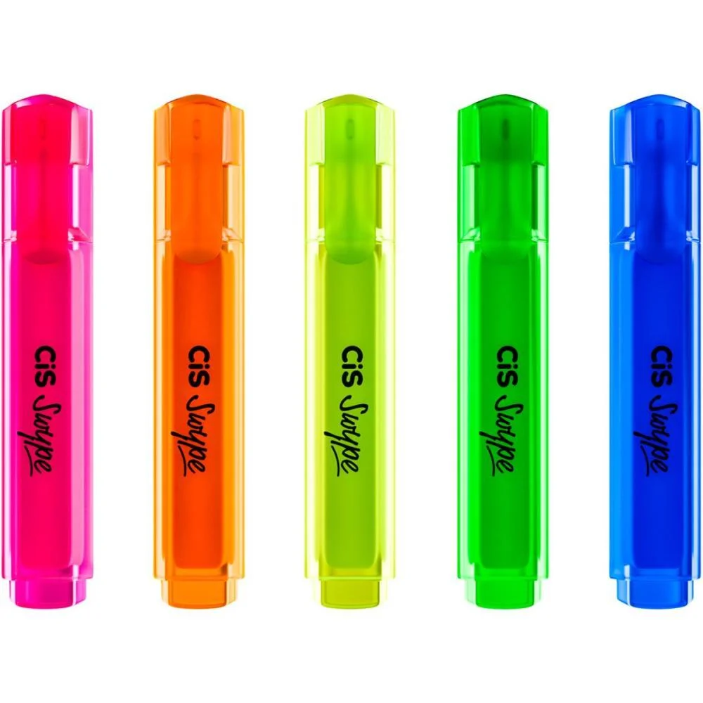 Caneta Marca Texto Cis Swype 5 Cores Sertic (Estojo) - imagem 4