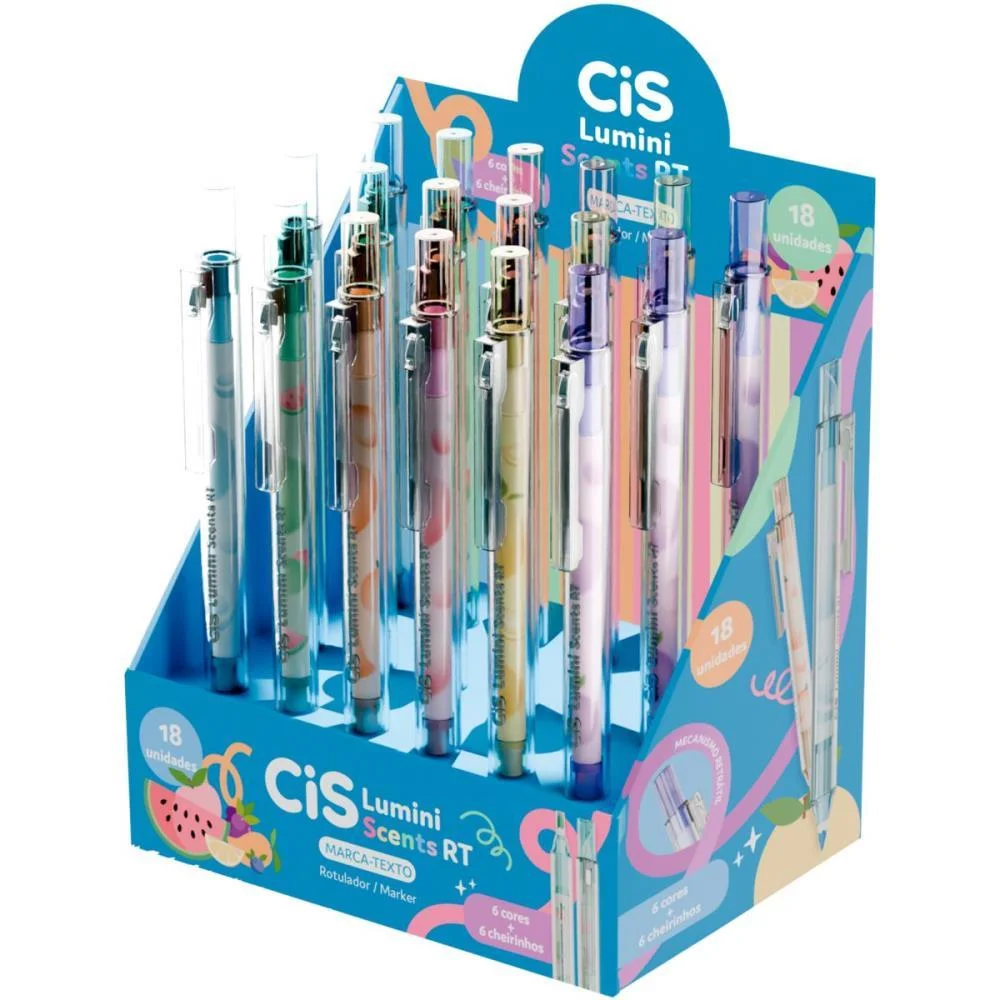 Caneta Marca Texto Cis Lumini Scents Retr 6 Cores Sertic (Dp.c/18) - imagem 3