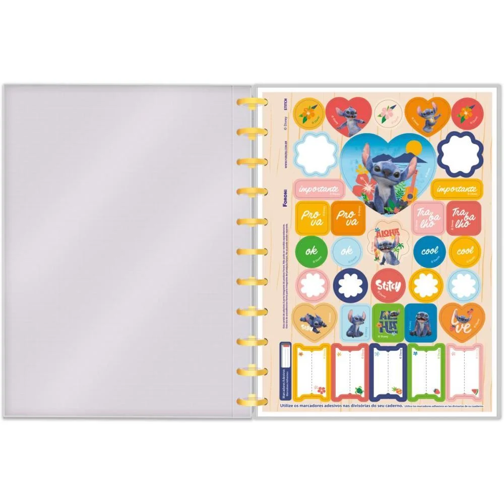 Caderno 01X1 Capa Dura Stitch Movie Disco 80F Foroni (Unidade) - imagem 5