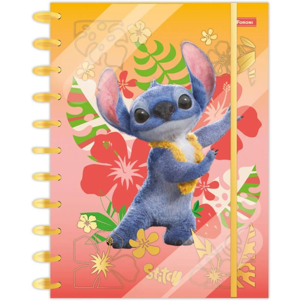 Caderno 01X1 Capa Dura Stitch Movie Disco 80F Foroni (Unidade) - imagem 8