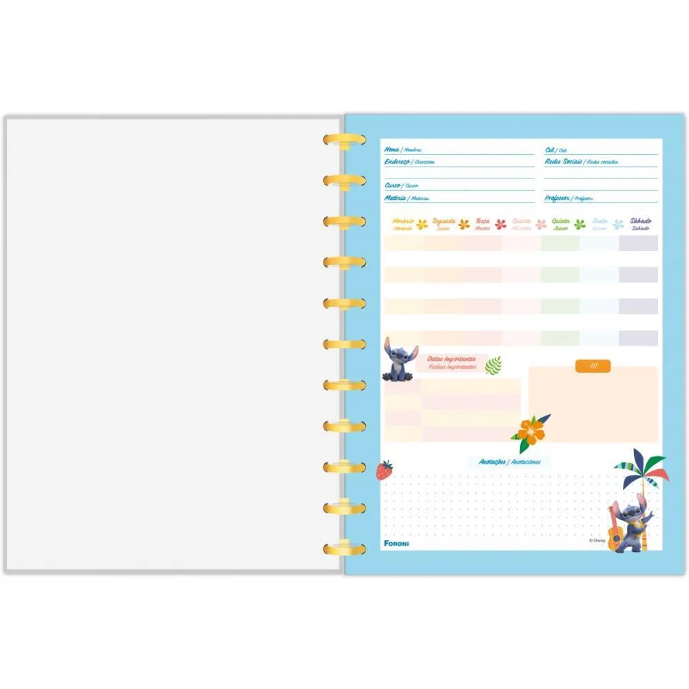 Caderno 10X1 Capa Dura Stitch Movie Disco 160F Foroni (Unidade) - imagem 6