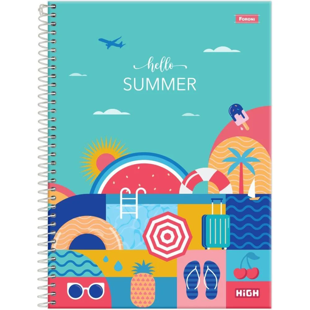 Caderno 10X1 Capa Dura High Feminino 160F Foroni (Pct.c/04) - imagem 5