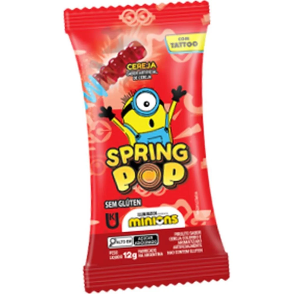 Doce Spring Pop Minions C/Tatoo (S) Bazooka Candy (Dp.c/36) - imagem 5