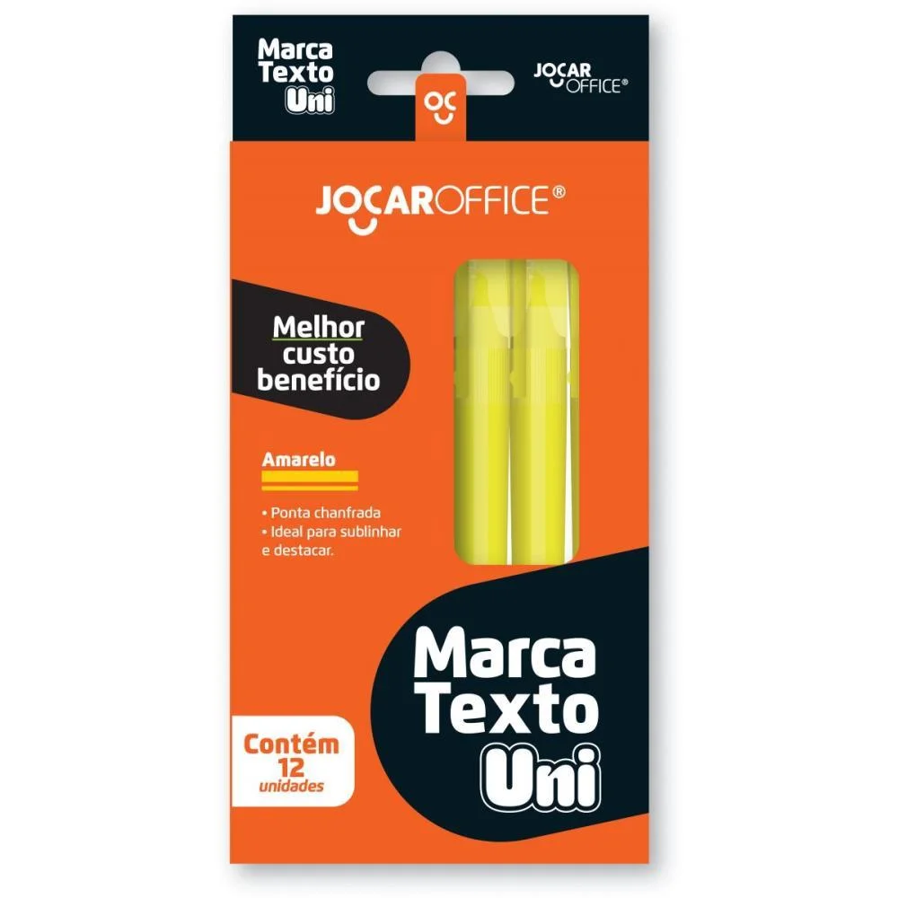 Caneta Marca Texto Jocar Uni Amarelo Leonora (Cx.c/12) - imagem 4