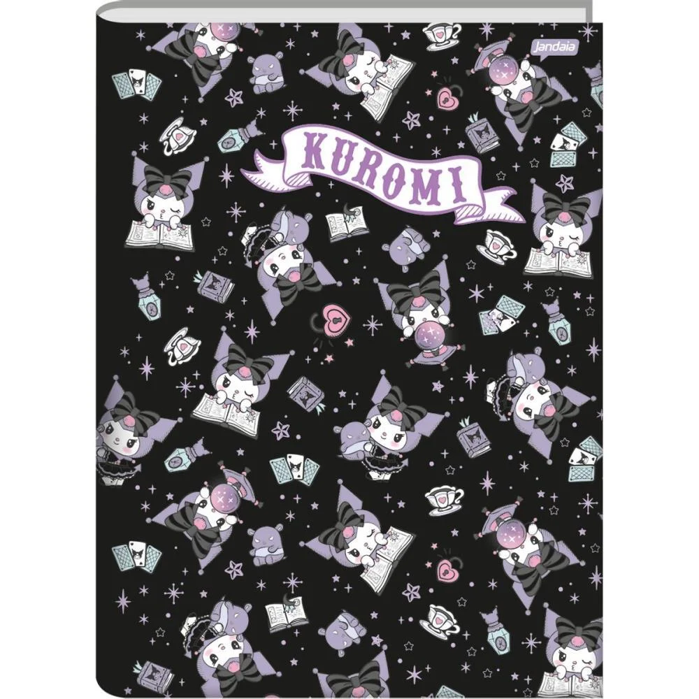 Caderno Brochura 1/4 Capa Dura Kuromi 80Fls. Jandaia (Pct.c/05) - imagem 4