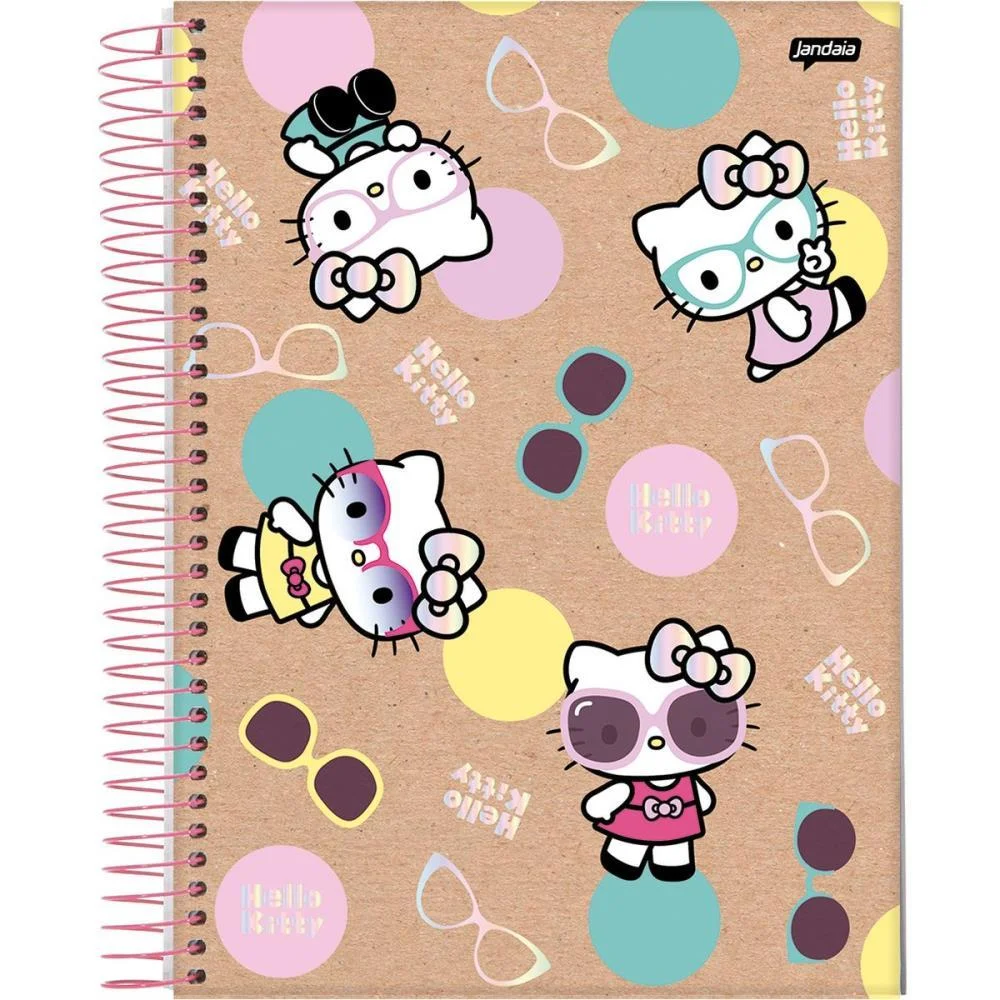Caderno 10X1 Capa Dura Hello Kitty Kraft 160Fls. I.a Jandaia (Pct.c/04) - imagem 6