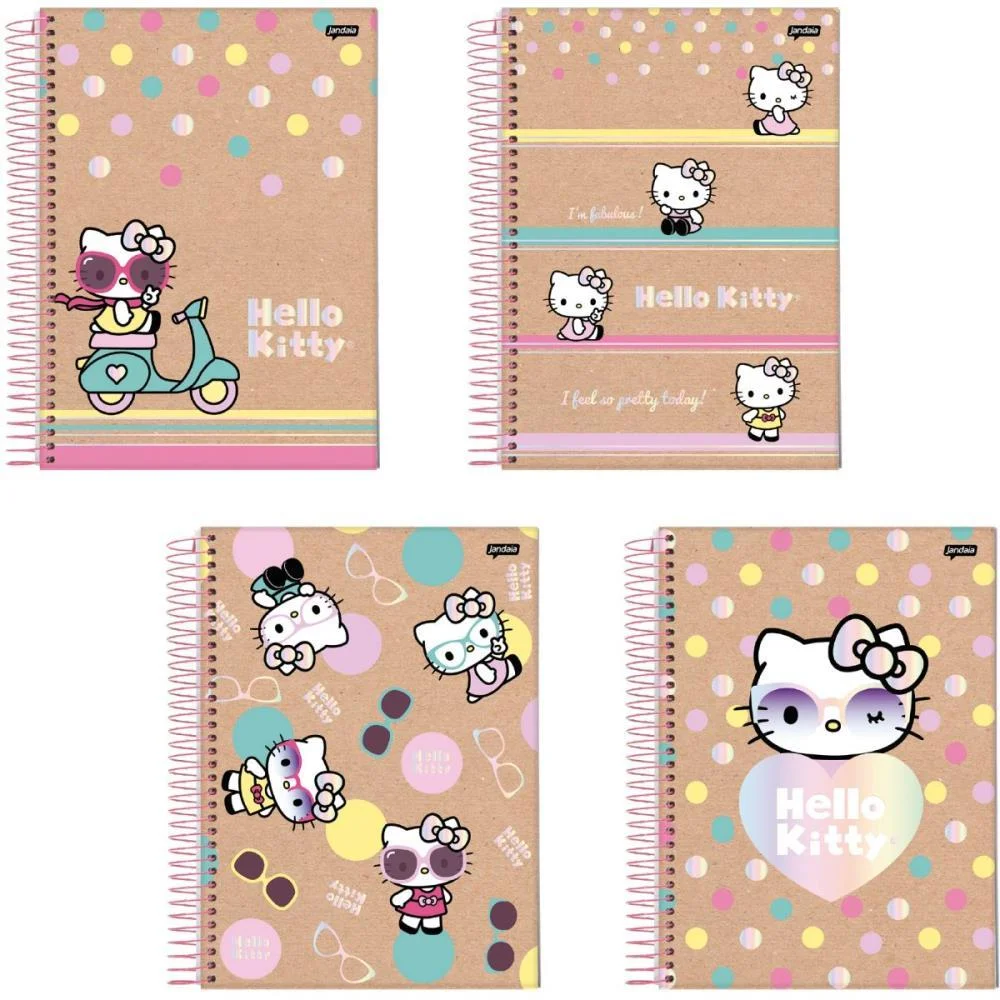 Caderno 01X1 Capa Dura Hello Kitty Kraft 80Fls I.a Jandaia (Pct.c/04) - imagem 3