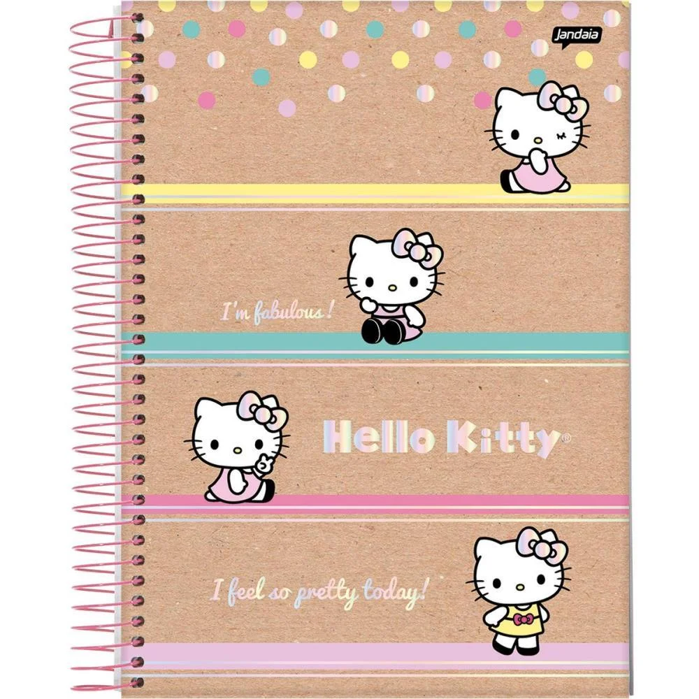 Caderno 01X1 Capa Dura Hello Kitty Kraft 80Fls I.a Jandaia (Pct.c/04) - imagem 5