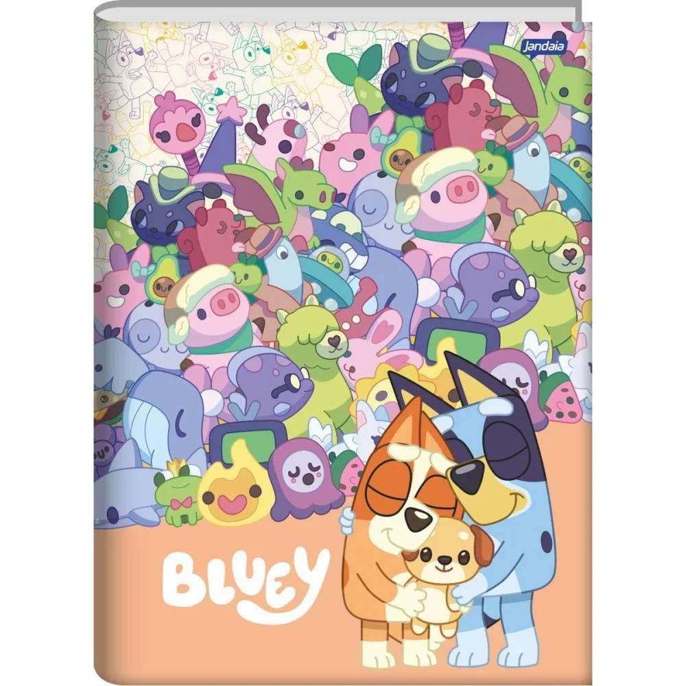 Caderno Brochura 1/4 Capa Dura Bluey 80Fls. Jandaia (Pct.c/05) - imagem 5