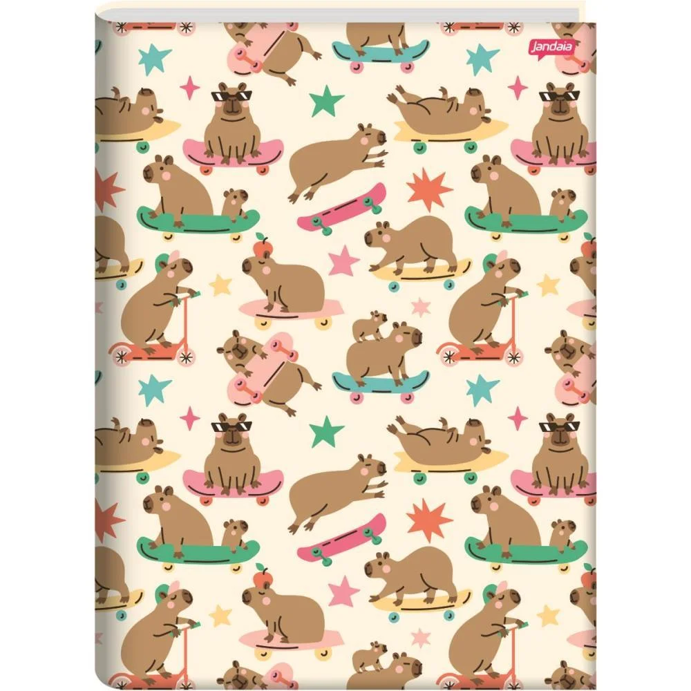 Caderno Brochura 1/4 Capa Dura Capyvibes 80Fls. Jandaia (Pct.c/05) - imagem 4