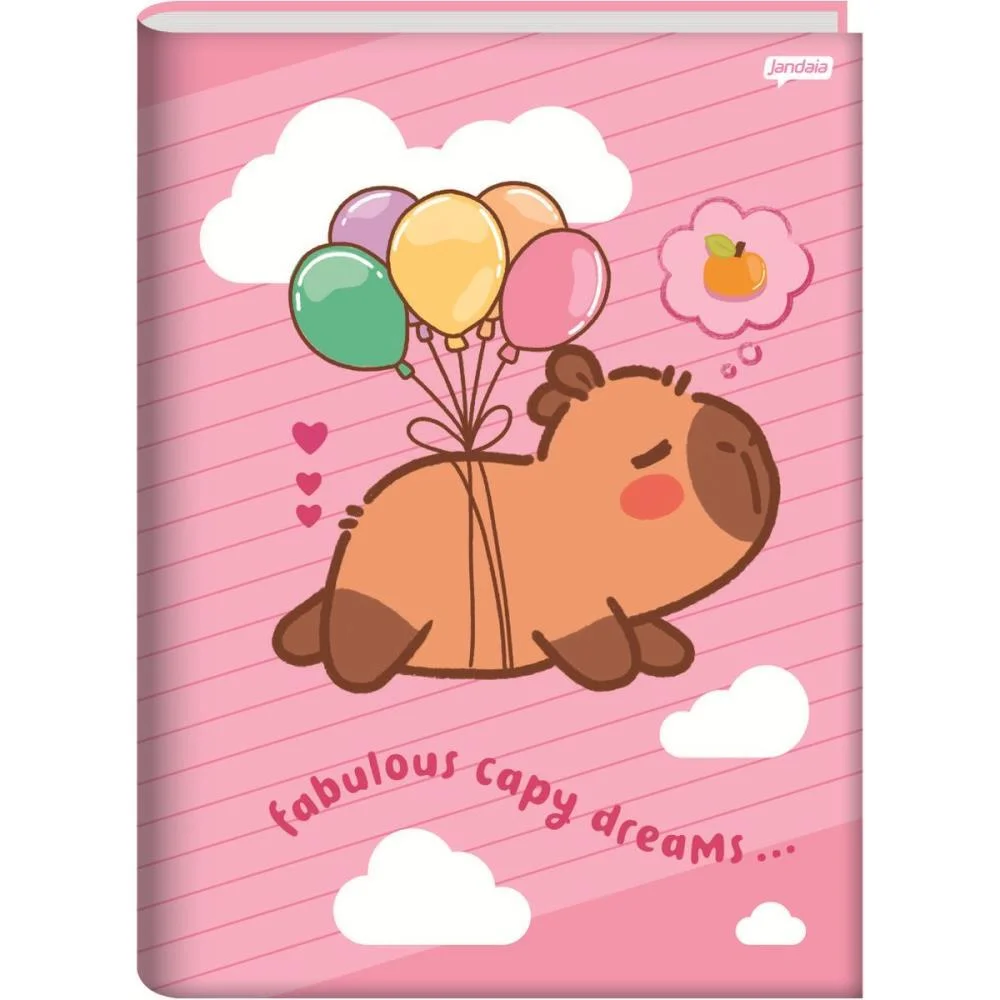 Caderno Brochura 1/4 Capa Dura Capyvibes 80Fls. Jandaia (Pct.c/05) - imagem 5