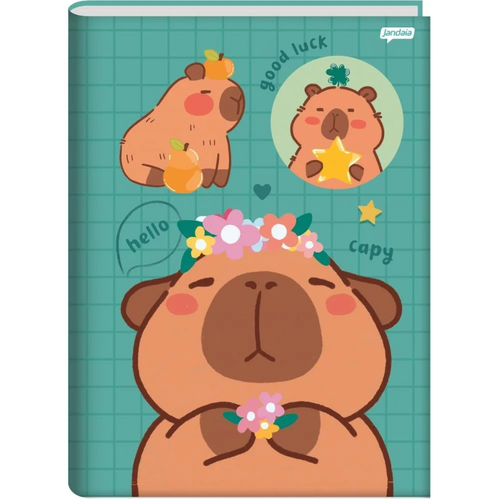 Caderno Brochura 1/4 Capa Dura Capyvibes 80Fls. Jandaia (Pct.c/05) - imagem 6