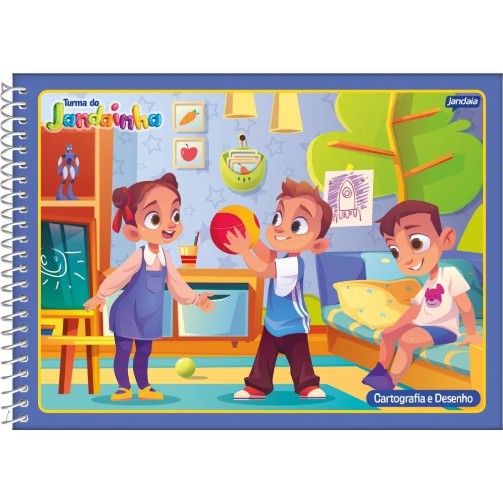 Caderno Desenho Univ Capa Dura Jandainha Masculino 80Fls. Jandaia (Pct./04) - imagem 3