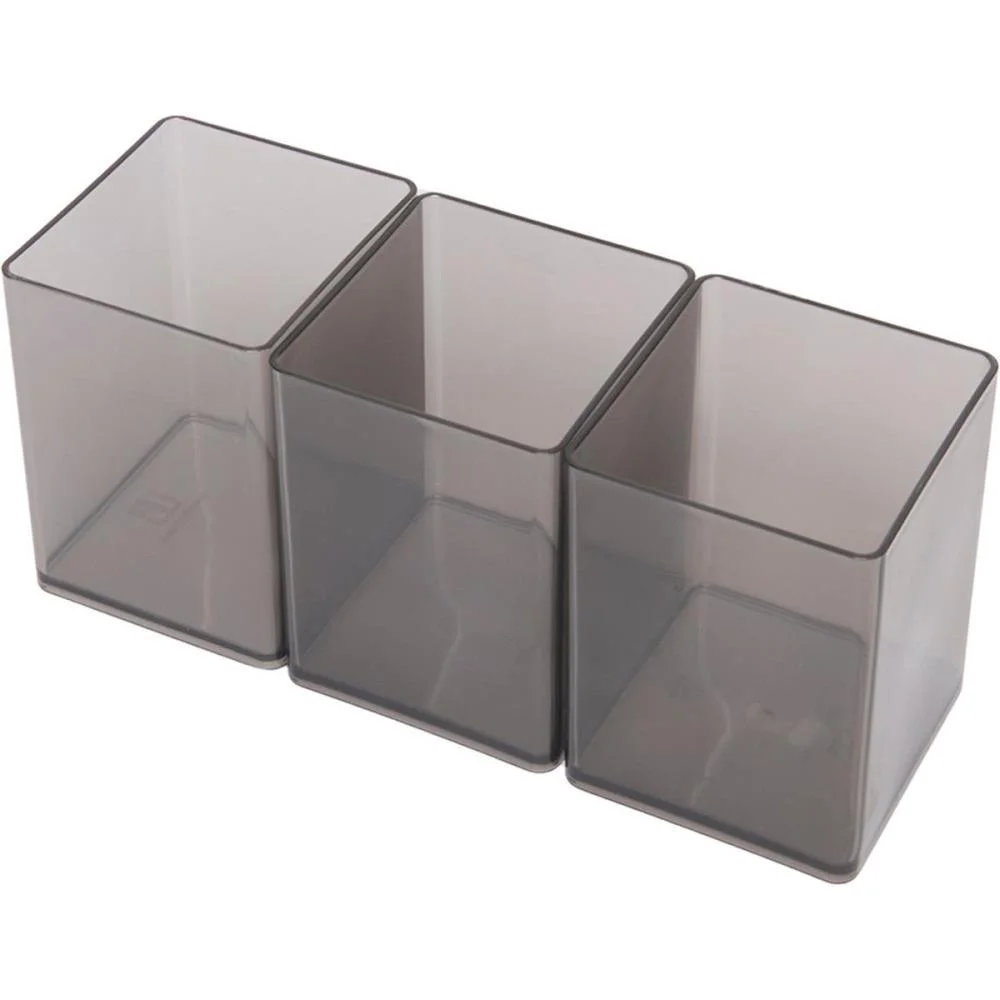 Acessorio Para Mesa Organizador Office Fume 3 Peca Polibras (Kit) - imagem 2
