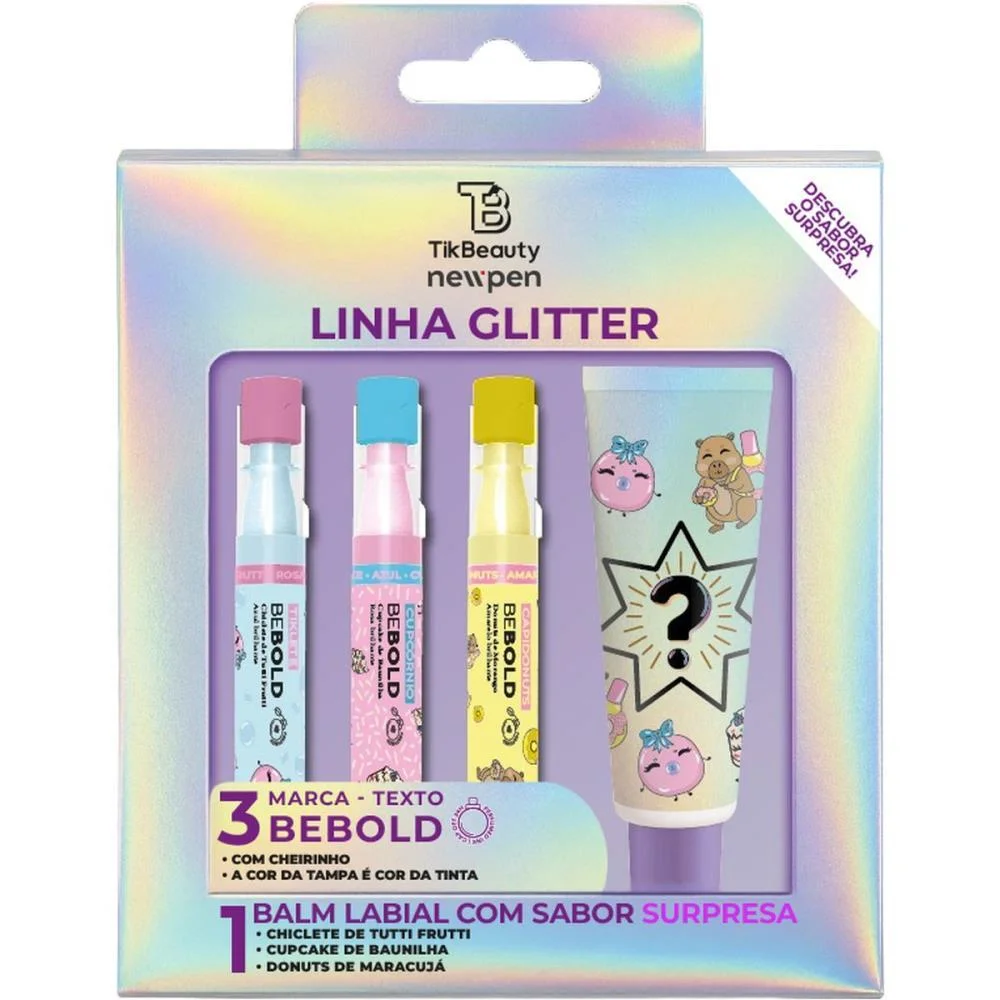 Caneta Marca Texto 3 Bebold + 1 Balm Labial Newpen (Unidade) - imagem 3