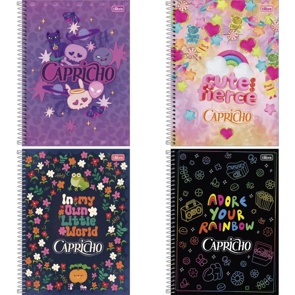 Caderno 01X1 Capa Dura Capricho 80Fls Fit Tilibra (Pct.c/04) - imagem 4