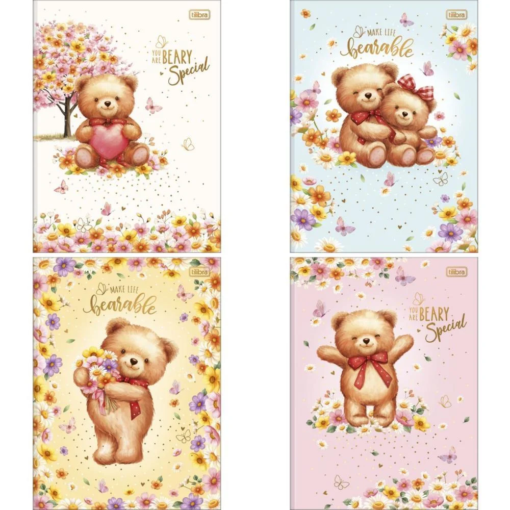 Caderno Brochurao Capa Dura Love Bears 80Fls Tilibra (Pct.c/05) - imagem 4