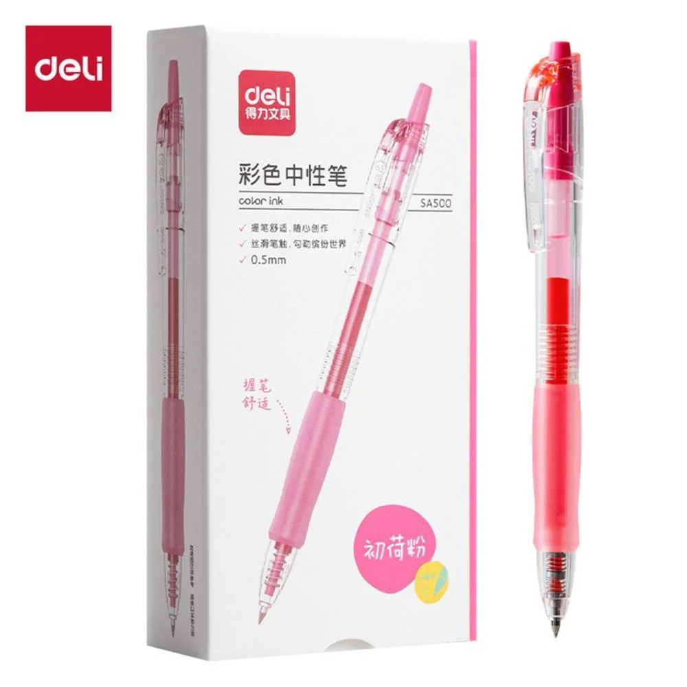 Caneta Gel Retratil C/Grip Rosa 0,5Mm Deli (Cx.c/12) - imagem 2