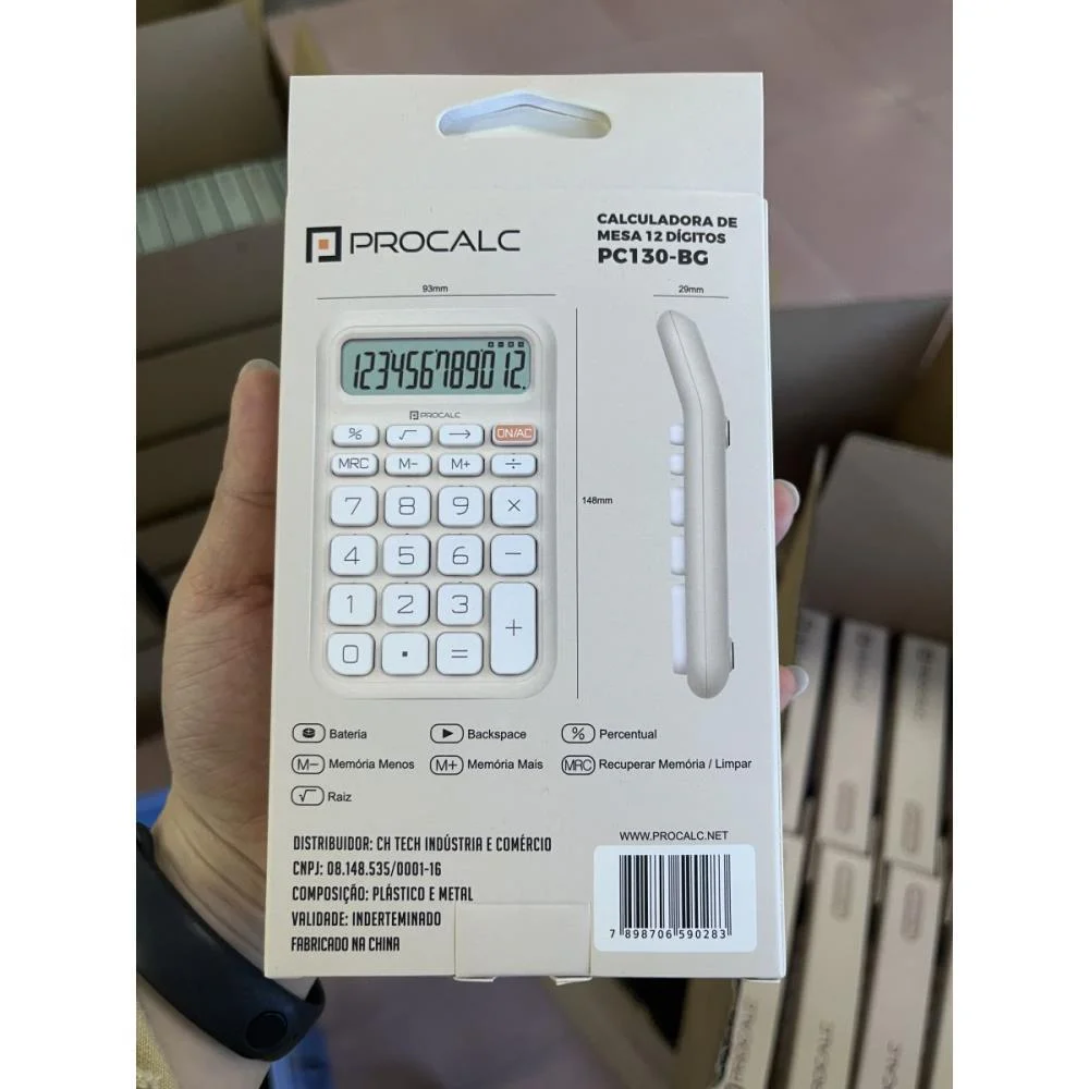 Calculadora De Mesa 12 Dig. Bege Solar/Bater.pc130 Procalc (Unidade) - imagem 5