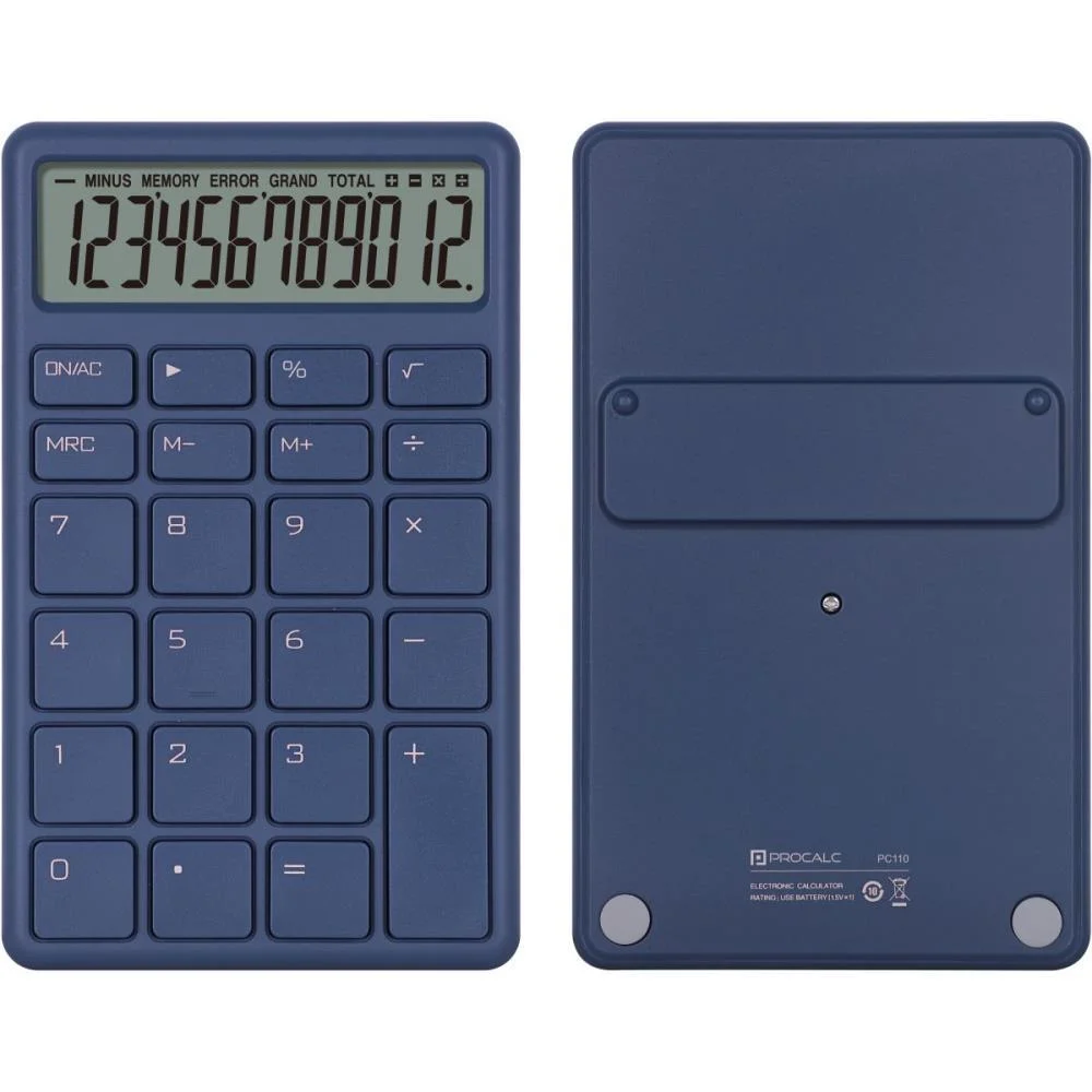 Calculadora De Mesa 12 Dig. Az Solar/Bateria Pc110 Procalc (Unidade) - imagem 3