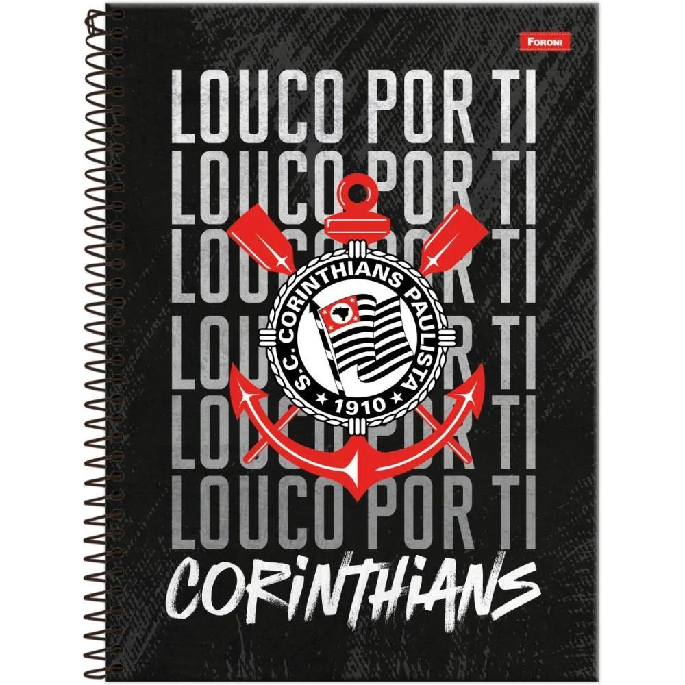 Caderno Brochura 1/4 Capa Dura Corinthians 80Fls Foroni (Pct.c/05) - imagem 2