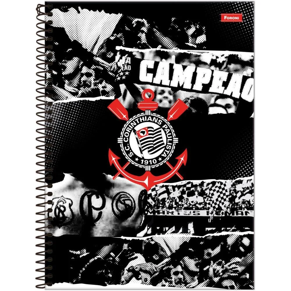 Caderno Brochura 1/4 Capa Dura Corinthians 80Fls Foroni (Pct.c/05) - imagem 4