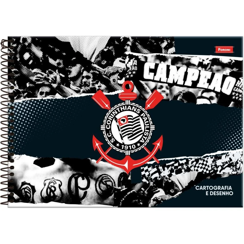 Caderno Desenho Univ Capa Dura Corinthians 80Fls Foroni (Pct.c/05) - imagem 3