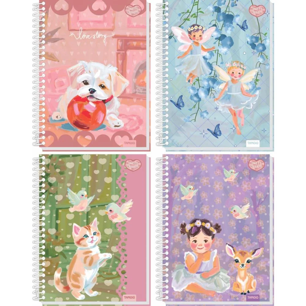 Caderno 01X1 Capa Dura Sweet Dreams 80Fls Papel Carta Tamoio (Pct.c/04) - imagem 2