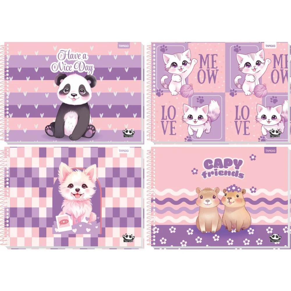 Caderno Desenho Univ Capa Dura Kawaii 48 Folhas Tamoio (Pct.c/04) - imagem 7