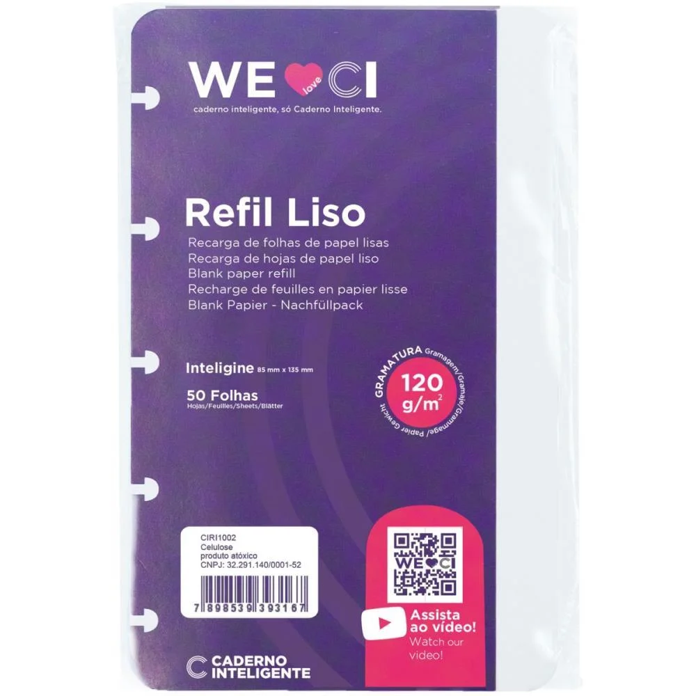 Caderno Inteligente Refil Inteligine Liso 120G 50Fls Caderno Inteligente (Pacote) - imagem 3