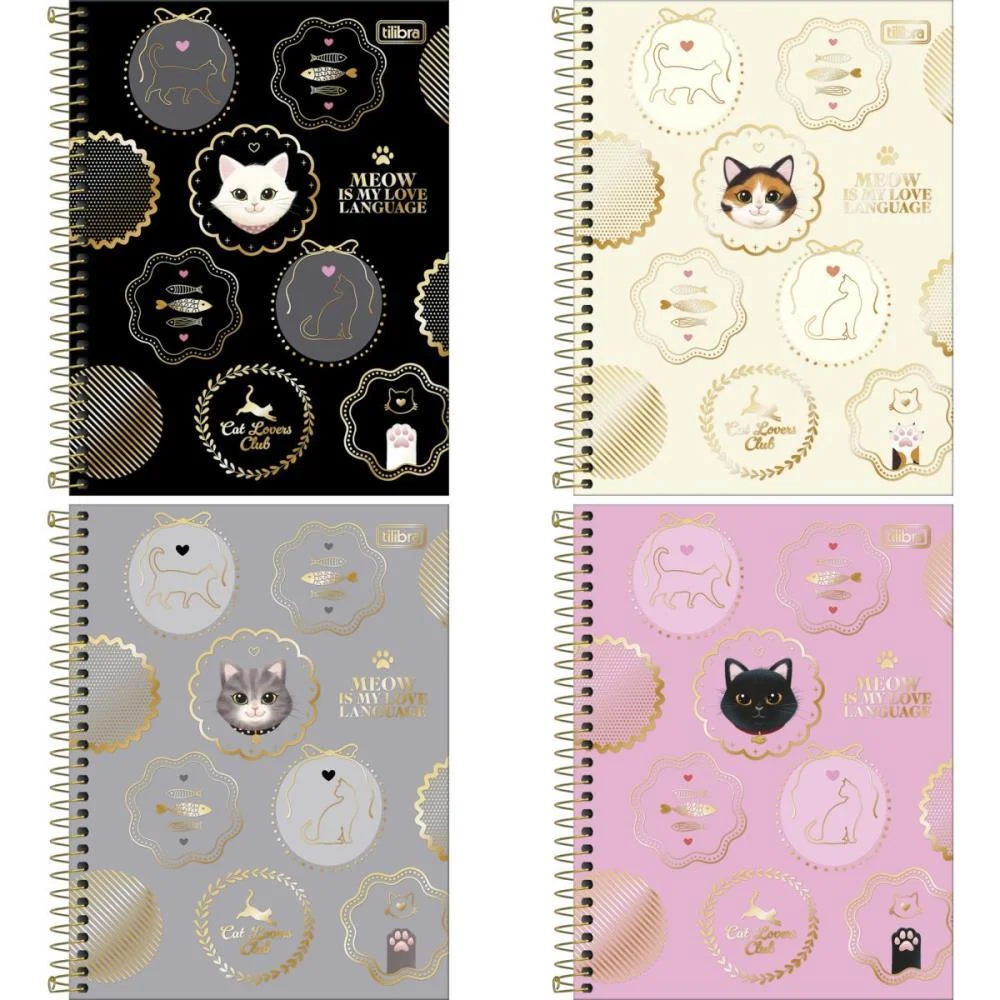 Caderno 10X1 Cp.dura Colegial Purrfect Cats 120Fls 177X240Mm Tilibra (Pct.c/04) - imagem 4
