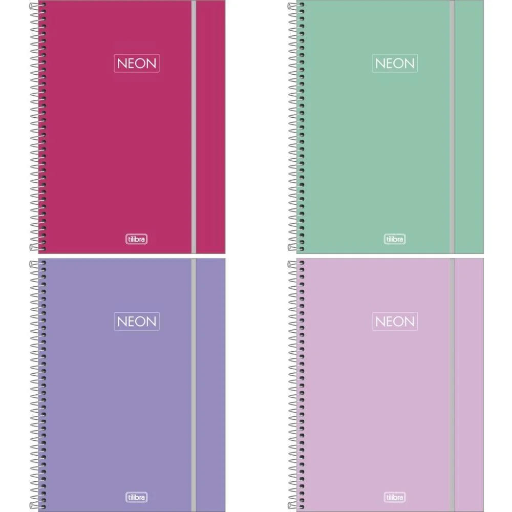 Caderno 01X1 Capa Dura Neon Fit 80Fls Feminino Tilibra (Pct.c/05) - imagem 4