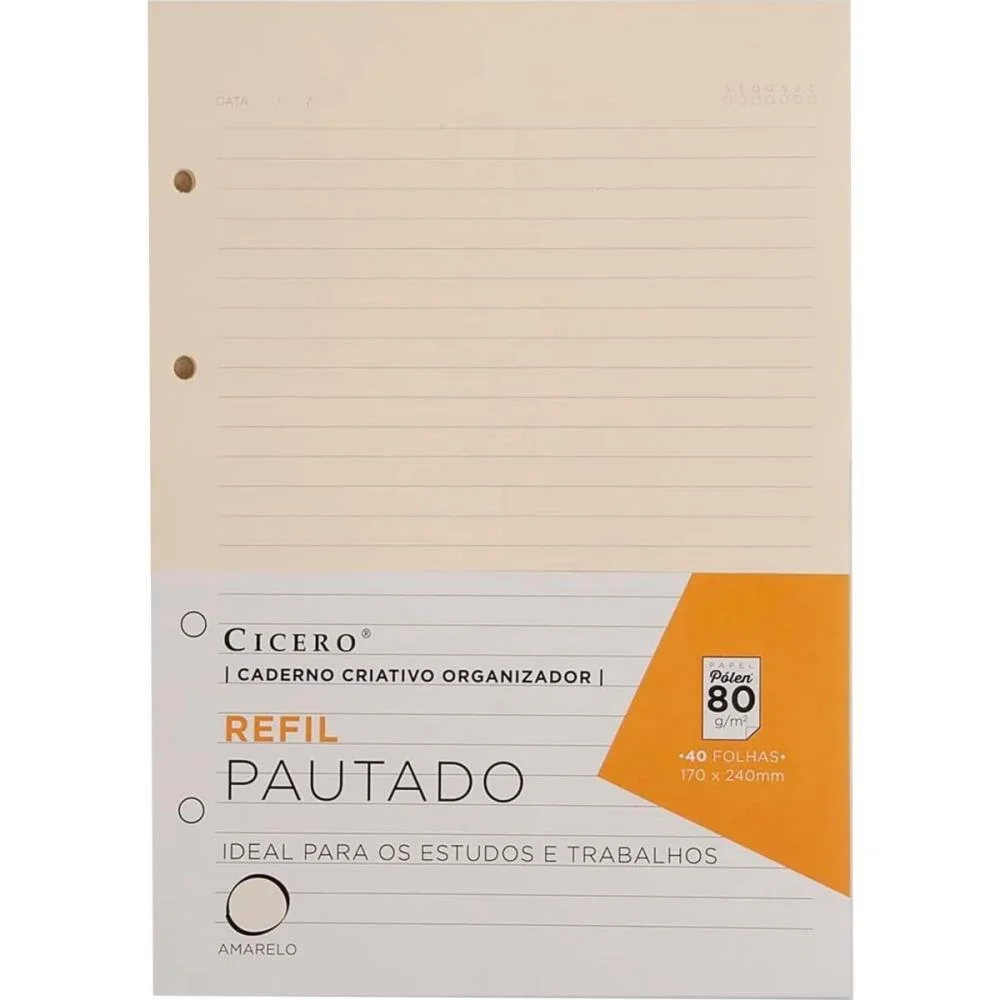 Caderno Criativo Refil Pautado 40F 80G 170X240 Cicero (Pacote) - imagem 5