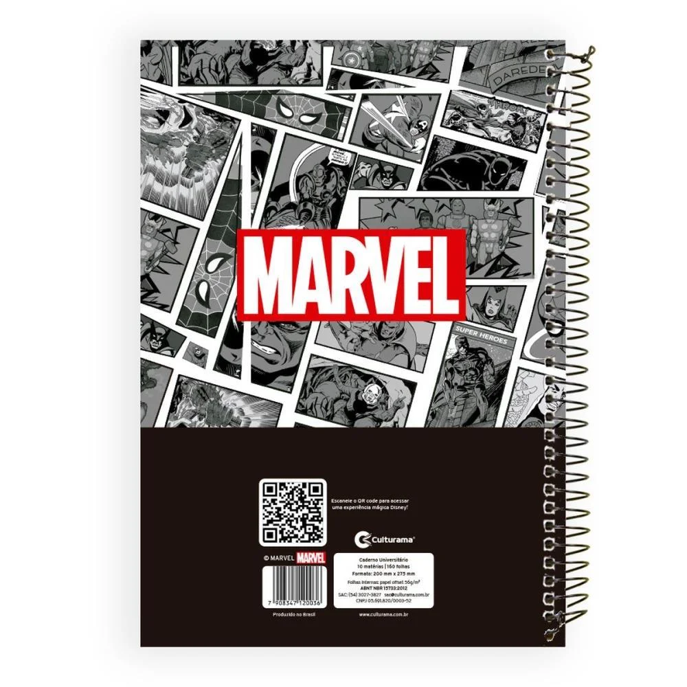 Caderno 10X1 Capa Dura Marvel 160Fls Culturama (Pct.c/03) - imagem 4