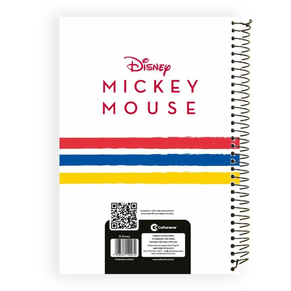 Caderno 10X1 Capa Dura Mickey E Minnie 160Fls Culturama (Pct.c/03) - imagem 4