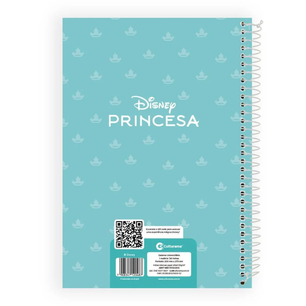 Caderno 01X1 Capa Dura Princesas 80Fls Culturama (Pct.c/04) - imagem 6