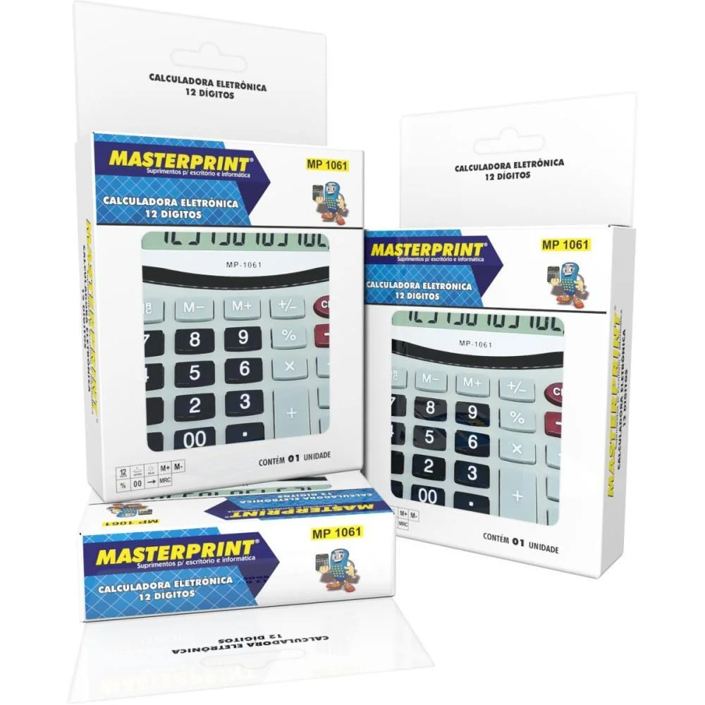 Calculadora De Mesa 12 Dig. Mp 1061 Cinza Masterprint (Unidade) - imagem 3