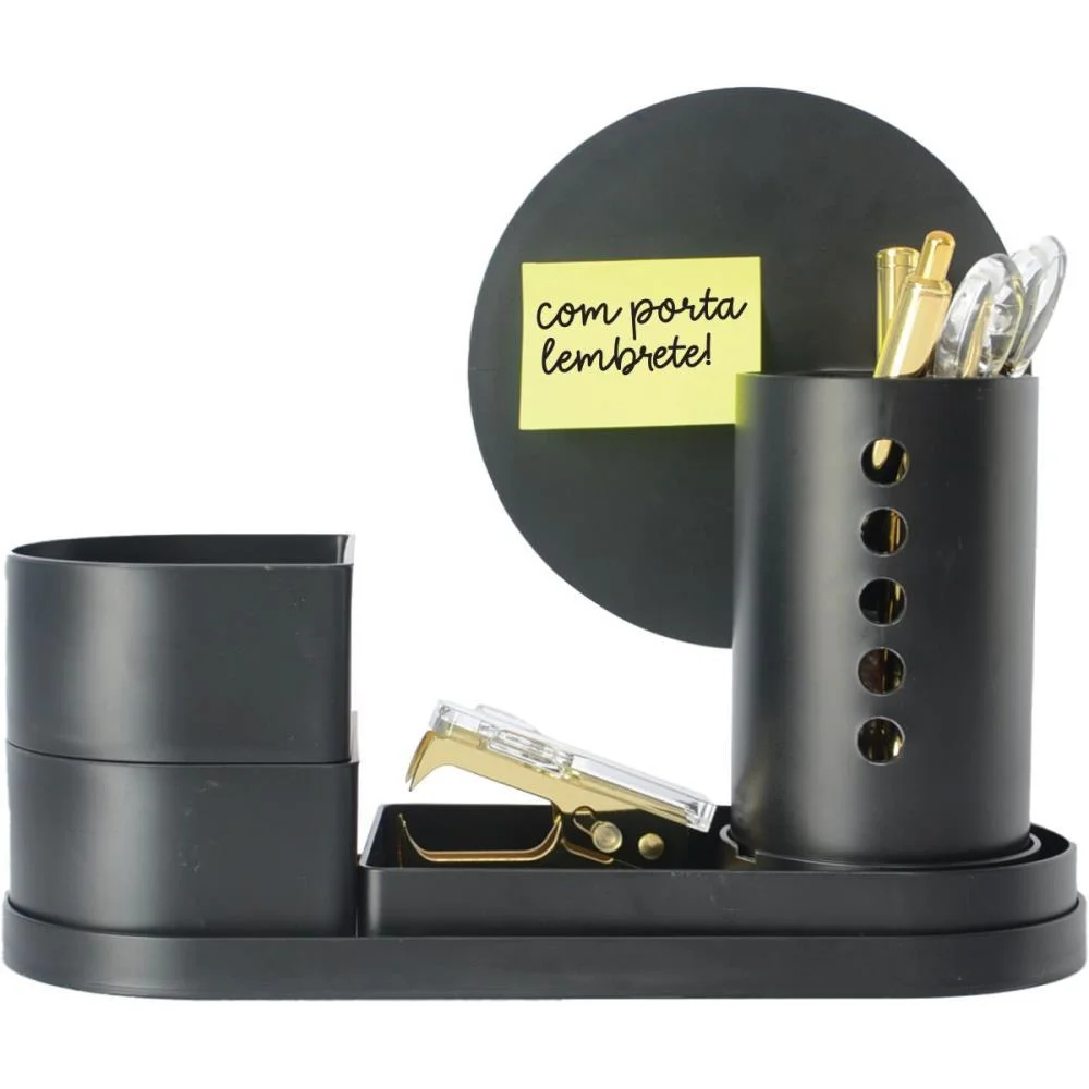 Acessorio Para Mesa Organizador Collage Preto 5 Pe Polibras (Kit) - imagem 2