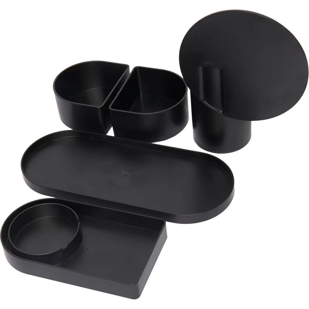 Acessorio Para Mesa Organizador Collage Preto 5 Pe Polibras (Kit) - imagem 3