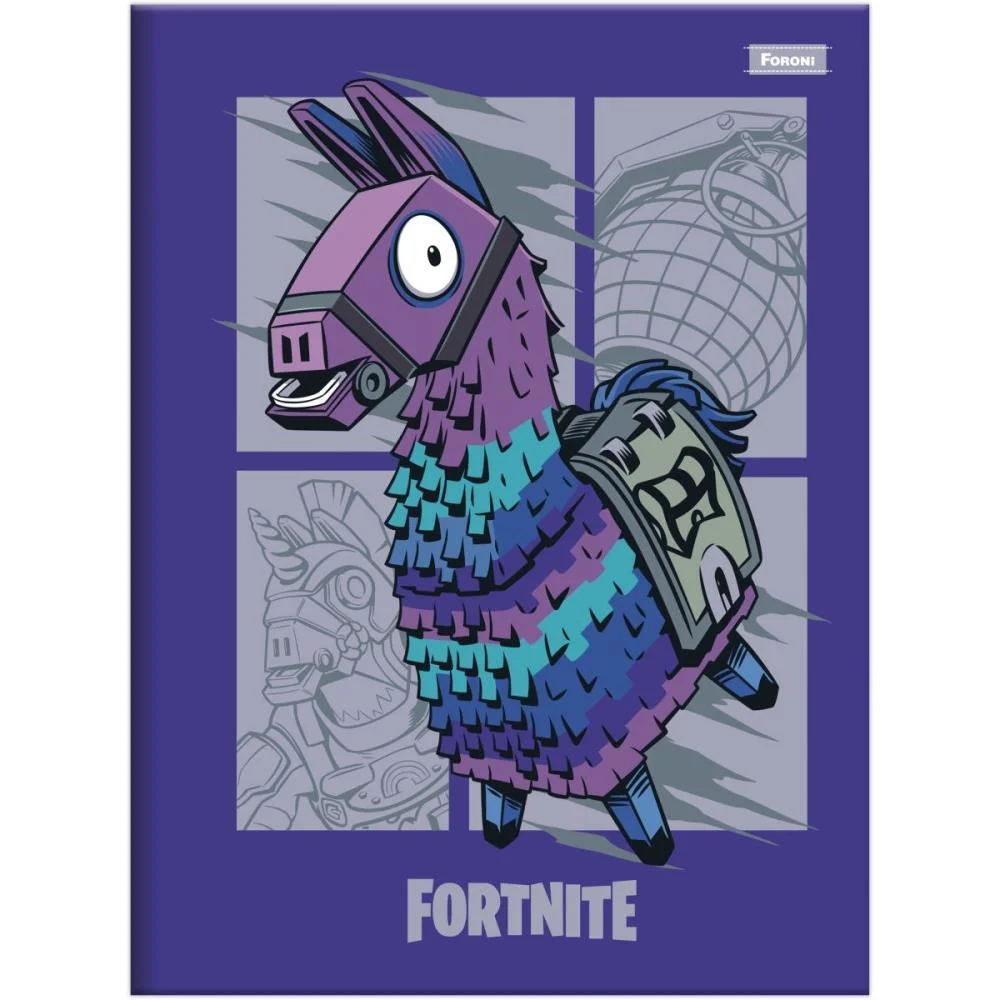 Caderno Brochura 1/4 Capa Dura Fortnite 80Fls Foroni (Pct.c/05) - imagem 4