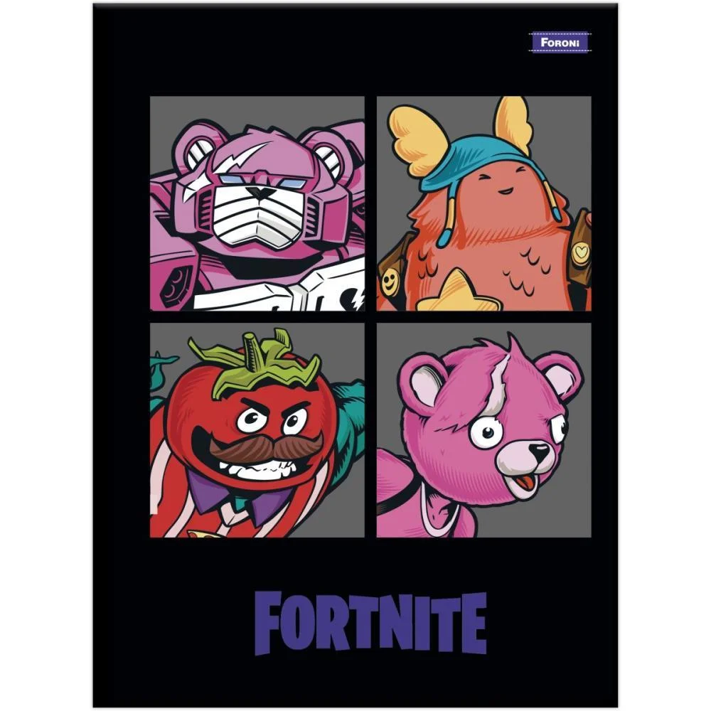 Caderno Brochura 1/4 Capa Dura Fortnite 80Fls Foroni (Pct.c/05) - imagem 5