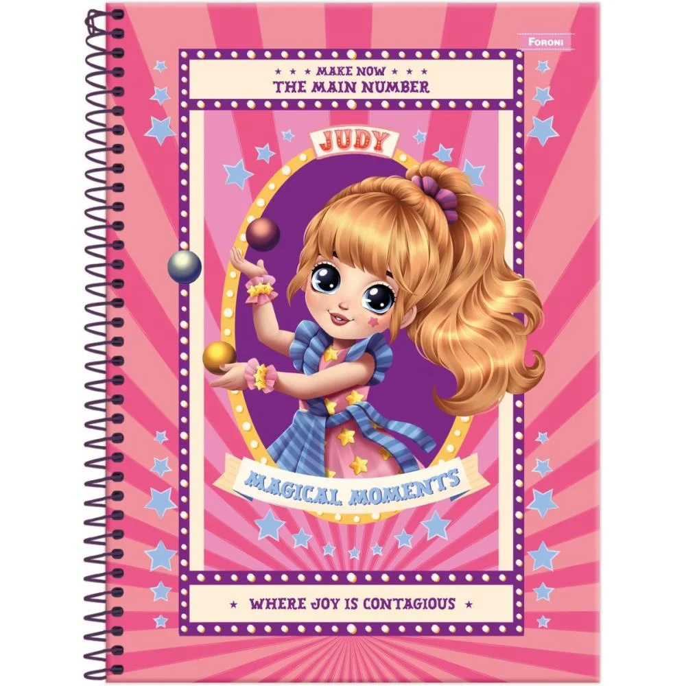 Caderno Espiral 1/4 Capa Dura Judy 80Fls Foroni (Pct.c/05) - imagem 9