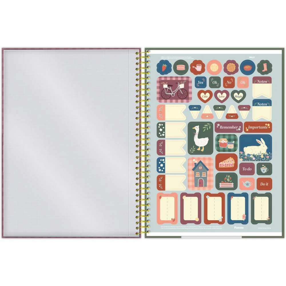 Caderno 10X1 Capa Dura Milly 160F Foroni (Pct.c/04) - imagem 7