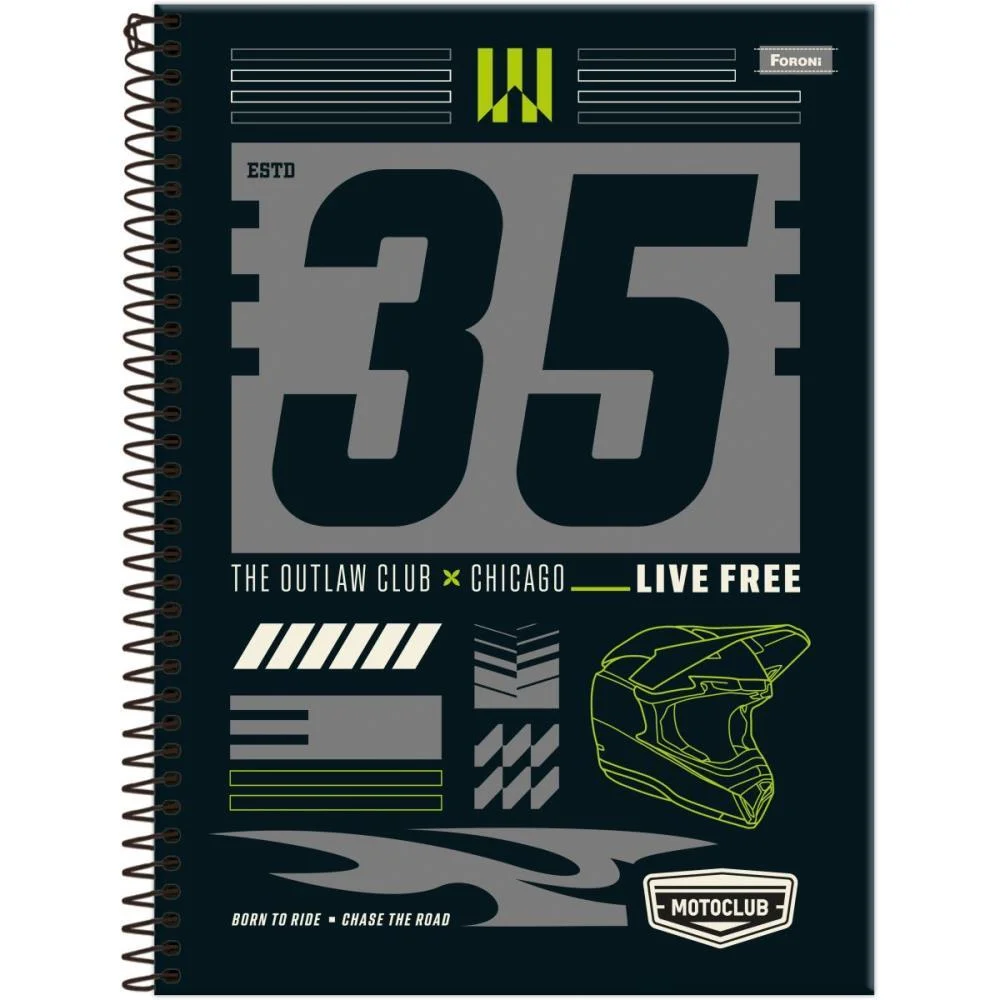 Caderno 10X1 Capa Dura Motoclub 160F Foroni (Pct.c/04) - imagem 4