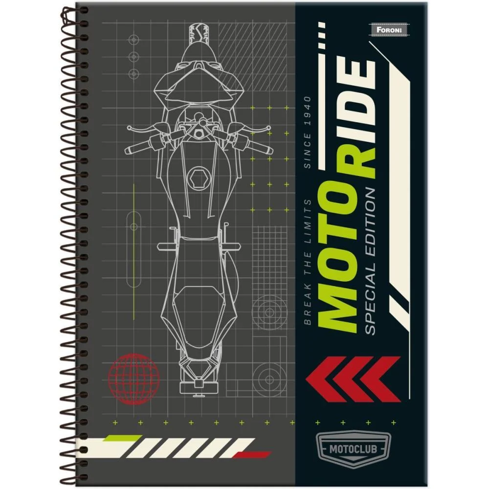 Caderno 10X1 Capa Dura Motoclub 160F Foroni (Pct.c/04) - imagem 5