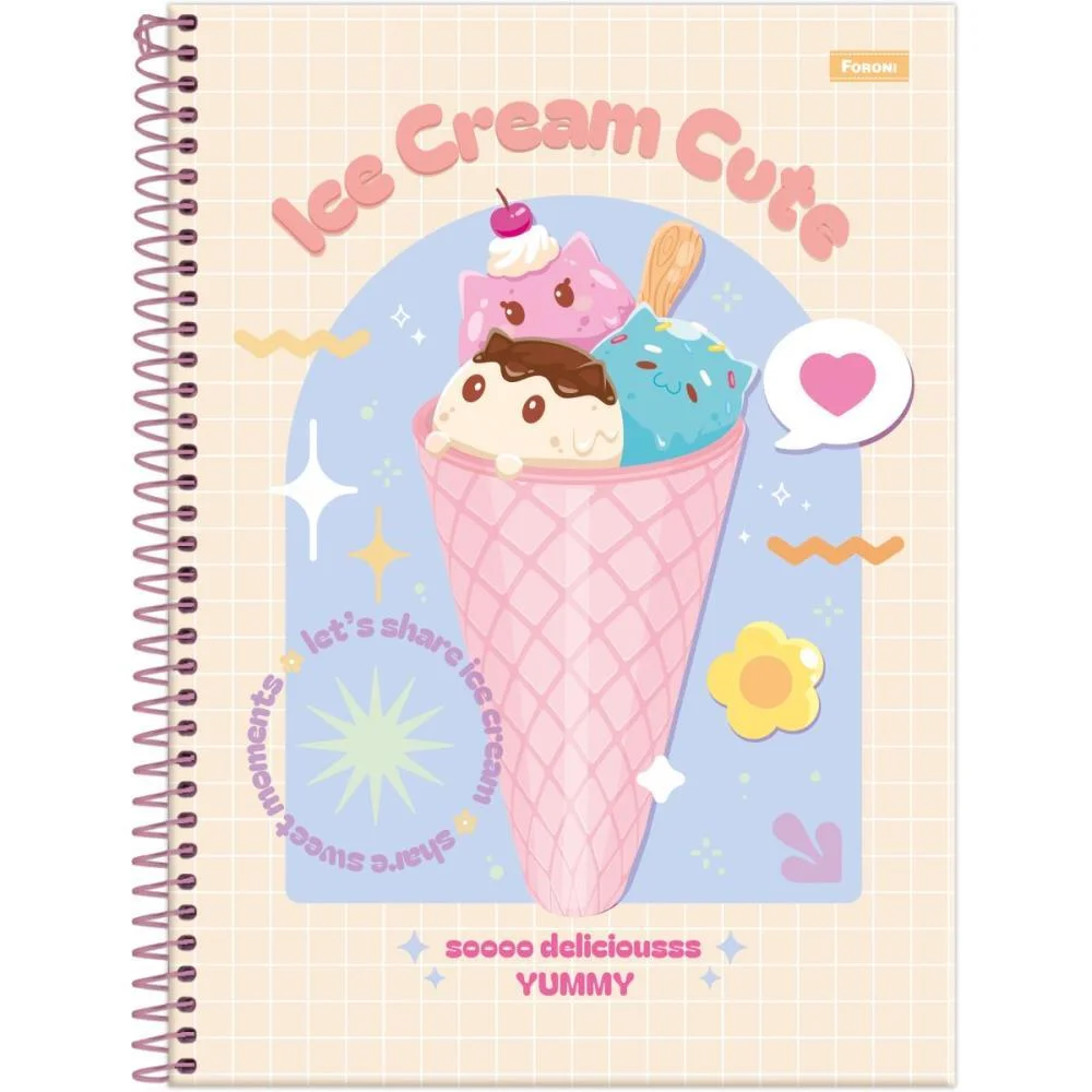 Caderno 01X1 Capa Dura Sugar Rush 80F Foroni (Pct.c/04) - imagem 3