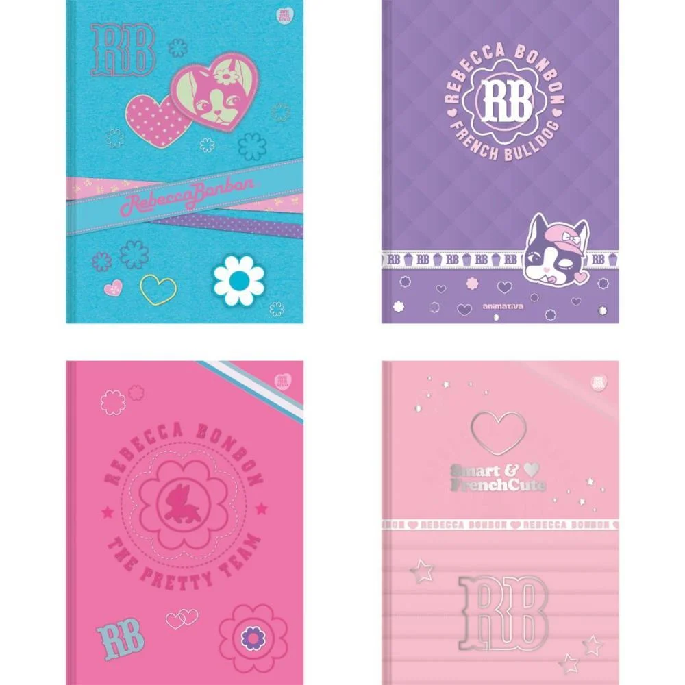 Caderno Brochurao Capa Dura Rebecca Bonbon 80F Animativa (Pct.c/05) - imagem 5