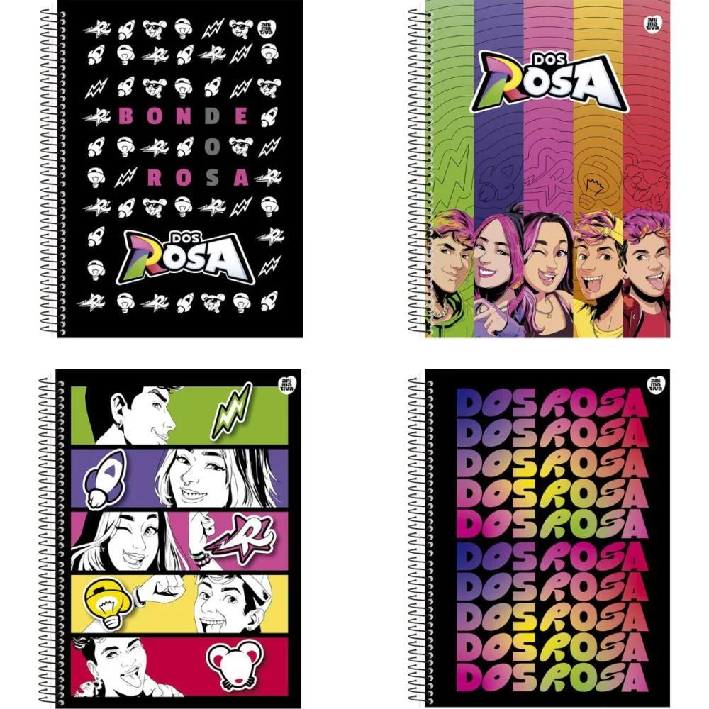 Caderno 01X1 Capa Dura Dos Rosa 80F Animativa (Pct.c/04) - imagem 6