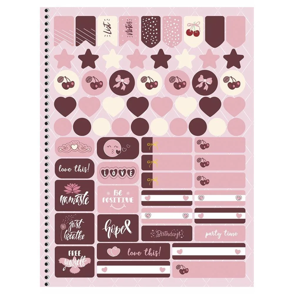 Caderno 01X1 Capa Dura Sweet Cherry 80F Animativa (Pct.c/04) - imagem 4